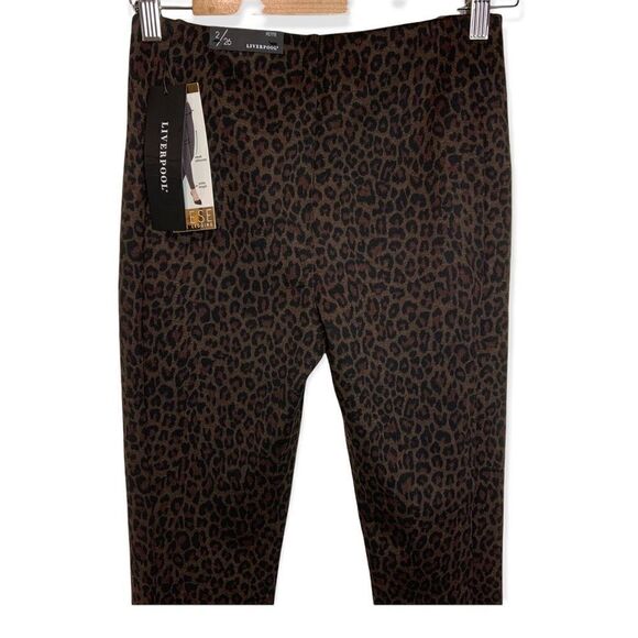 NWT Liverpool Cheetah Print Reese Ankle Leggings Size 2 Petite W3 - Picture 5 of 8